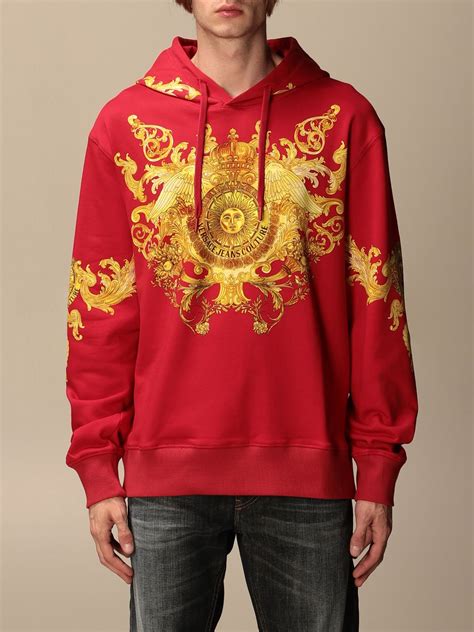 versace red sweater|Versace sweater hoodie.